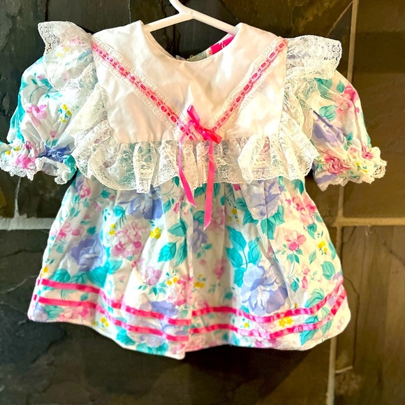 Vintage Pink and White Casual Dress - Picture 1 of 5